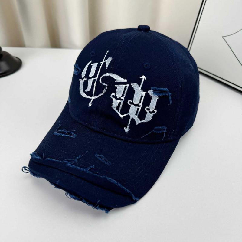 American Street Gothic Embroidered Cotton Baseball Cap With Adjustable Fit For Casual Wear