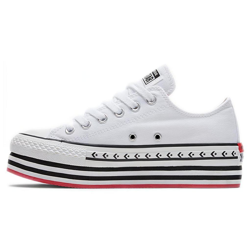 Chuck Taylor All Star Wmns Converse Platform Layer Low 'Logo Play - White' Donna 566762C