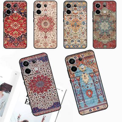 Pouzdro s květinovým vzorem perského koberce pro Xiaomi Redmi Note 12 11 9 10 13 Pro Plus 9S 10S 11S 12S Redmi 12 10 C 9C 13C Kryt