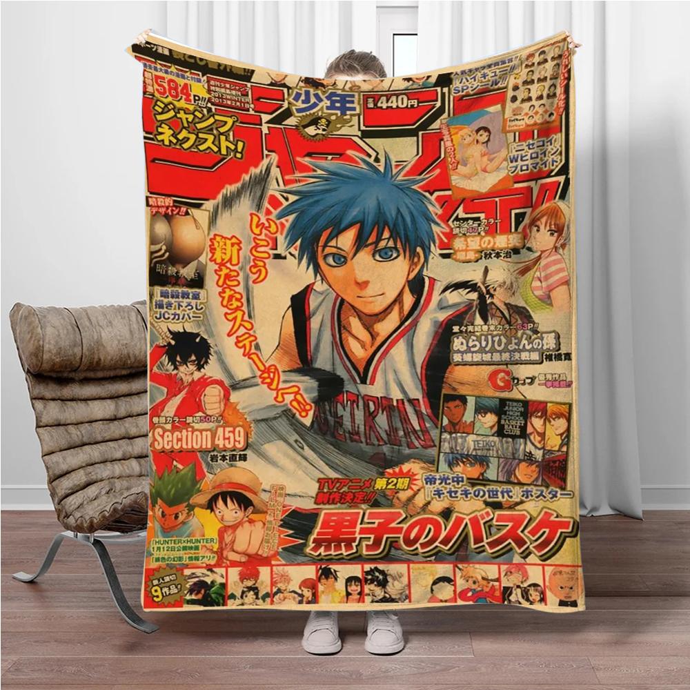 Japonské Anime Kuroko-No-Basket Flanelová deka Měkká teplá přehozová deka Deka na pohovku Kancelář Postel Kancelář Kempování Cestování