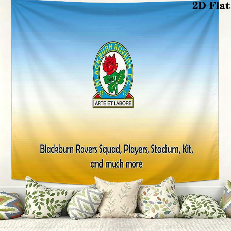Arazzo da Parete Blackburn Rovers Appeso Estetico alla Parete Coperta in Tessuto Stampato Arazzi Decorativi per Camera da Letto Soggiorno Decorazioni per la Casa