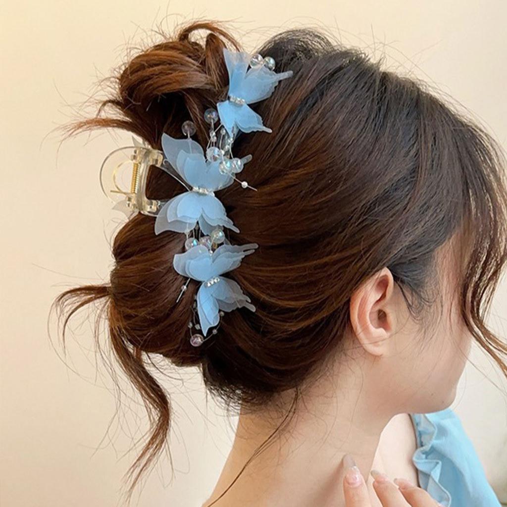 Modische Schmetterlings-Klammer im französischen Stil, Hochwertige süße Haarspange für Damen, Haarschmuck, Haarklammer