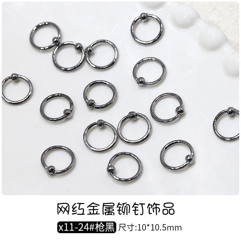 10Pcs Metal Nail Studs 3D Alloy Nail Charms  Silver Mixed Shapes Nail Art Decorations DIY Manicure Accessories