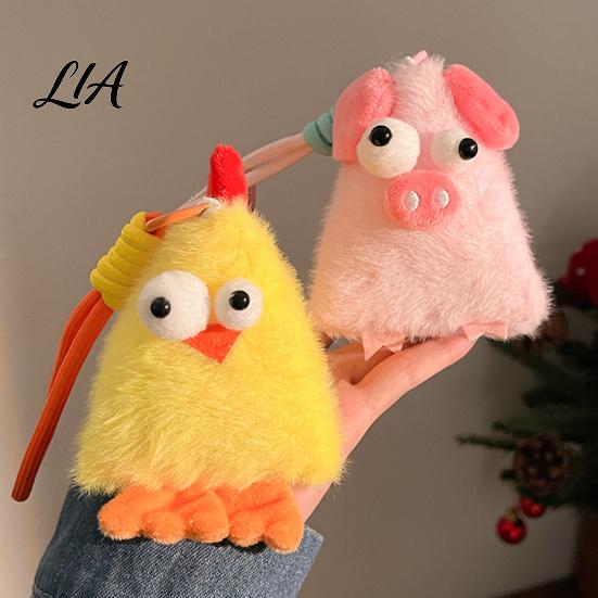 Flauschiges Cartoon-Hängeornament Niedlicher Tier-Plüsch-Schlüsselanhänger mit großen Augen, Dreieckiges Monster-Anhänger für Plüsch-Schlüsselanhänger Kinderrucksack, Weicher Taschenanhänger,