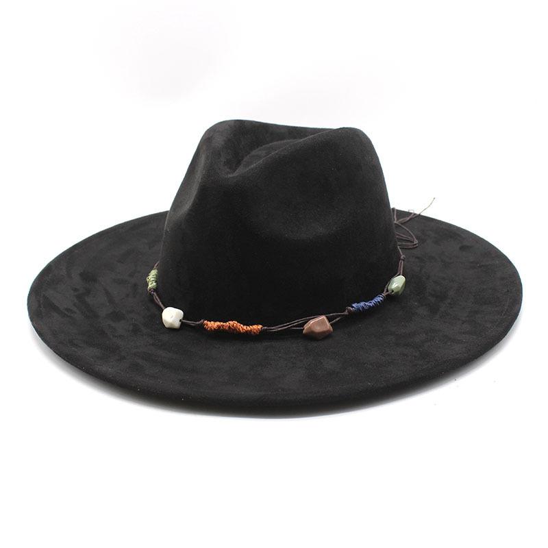 Wind Wide Brim Big Edge Suede Top Hat Jazz Street Shot Hipster Hat Japanese And Korean Versatile Atmospheric Women'S Hat