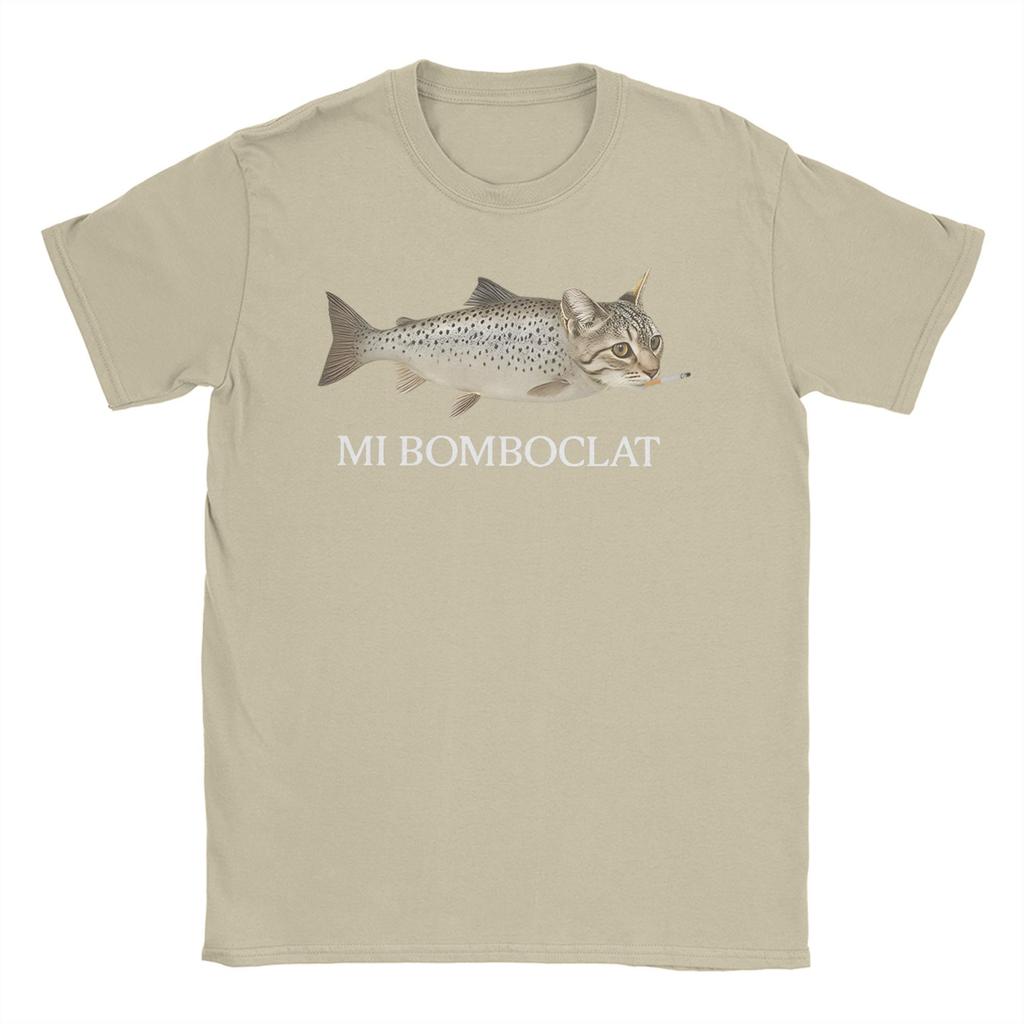Bomboclat Fish Cat Meme  Men Women T Shirt Funny Fisher  Casual Tee Shirt Short Sleeve Round Neck T-Shirts 100% Cotton Clothing