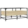 Coffee Table with Glass Top Sonoma Oak Finish 98.5 X 50 X 45 Cm Steel