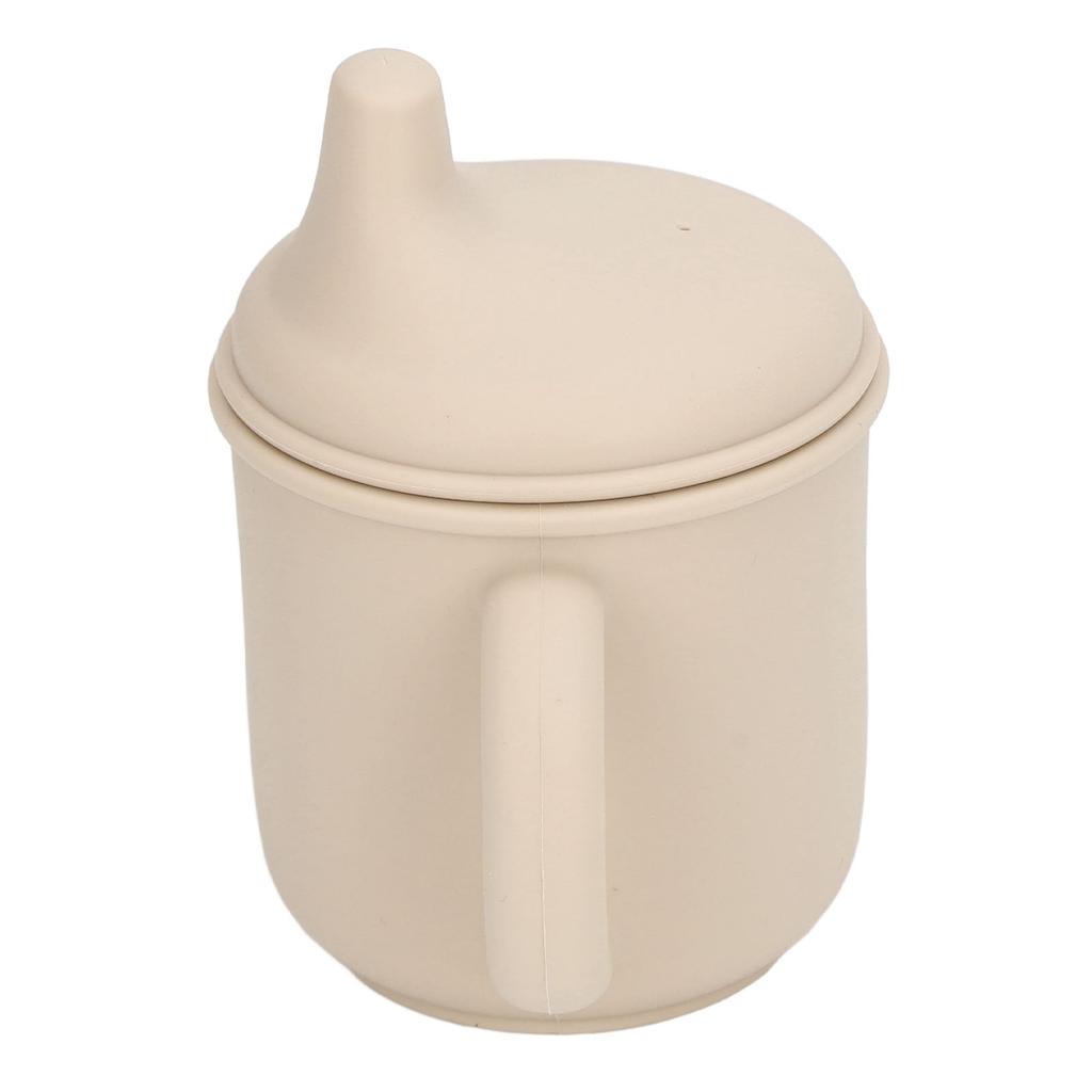 Silicone Spill Proof Cup Dishwasher and Microwave Safe Training Cup with Handles and Spout Lid for