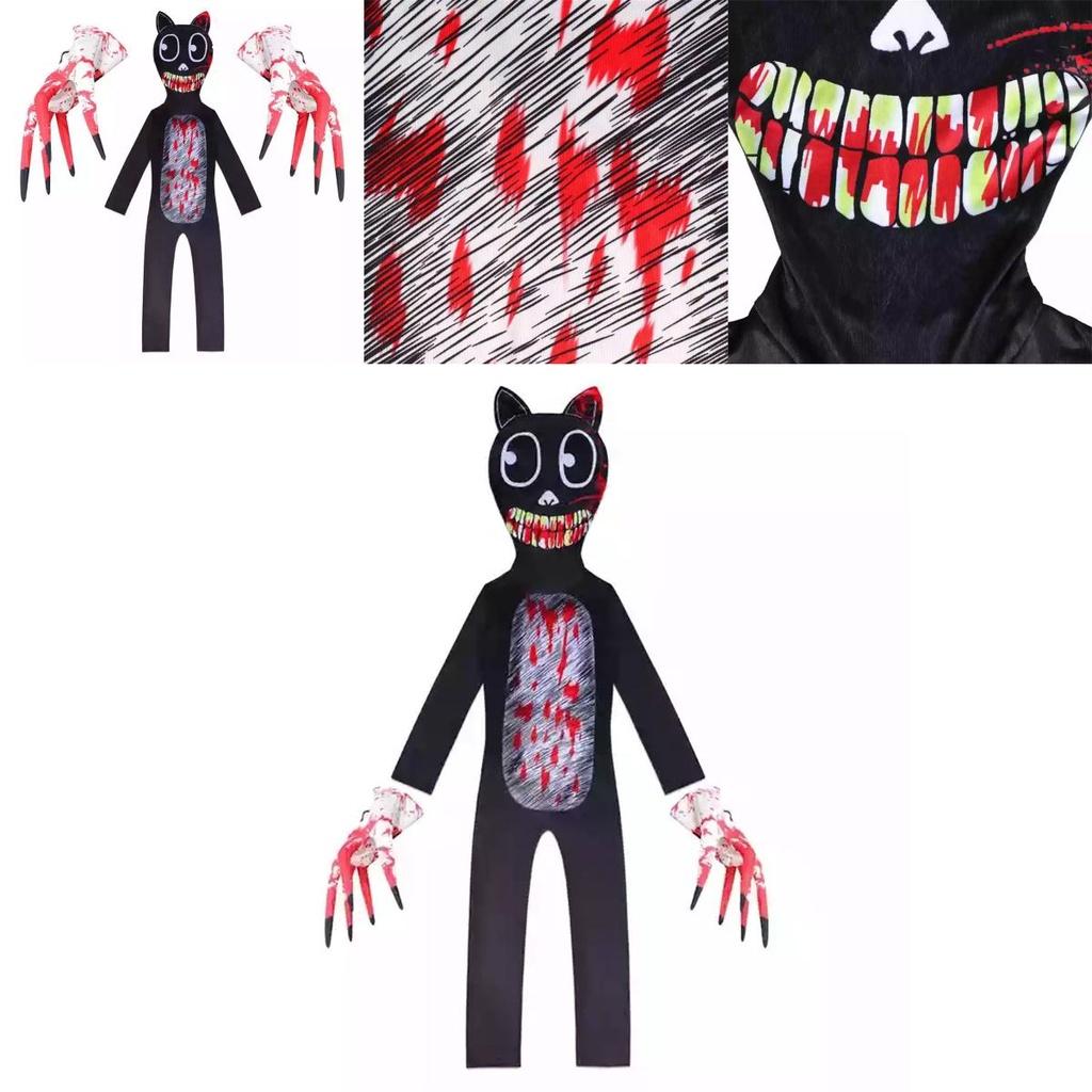 Sirenhead Cartoon Cat Onesie Costume For Kids Halloween Cosplay Outfit Terror Game-inspired