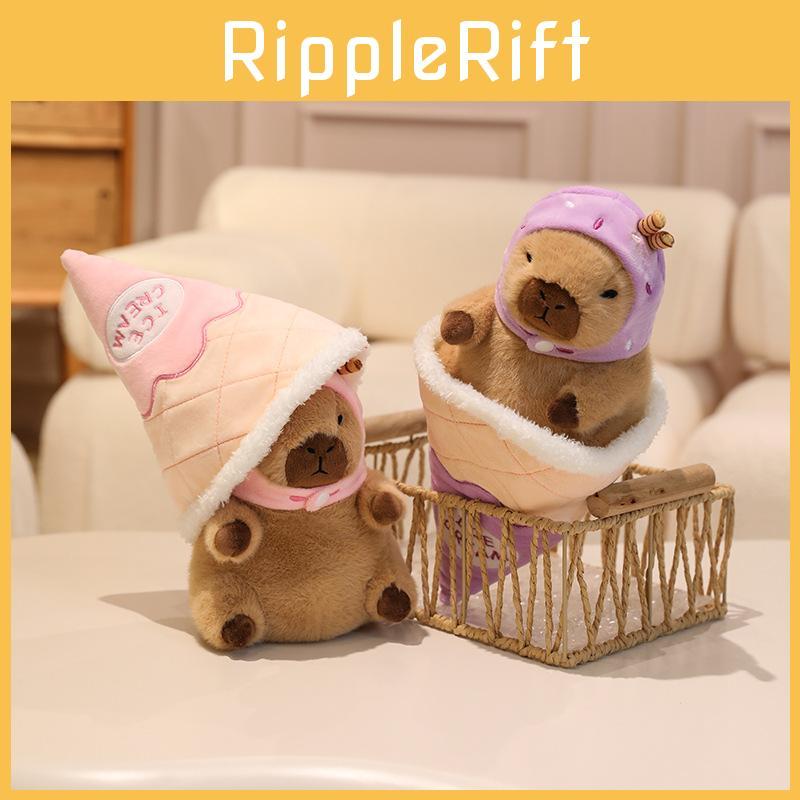 Ice Strawberry Cream Capybara Cute Cartoon Plush Doll Toy Decoration Bedroom