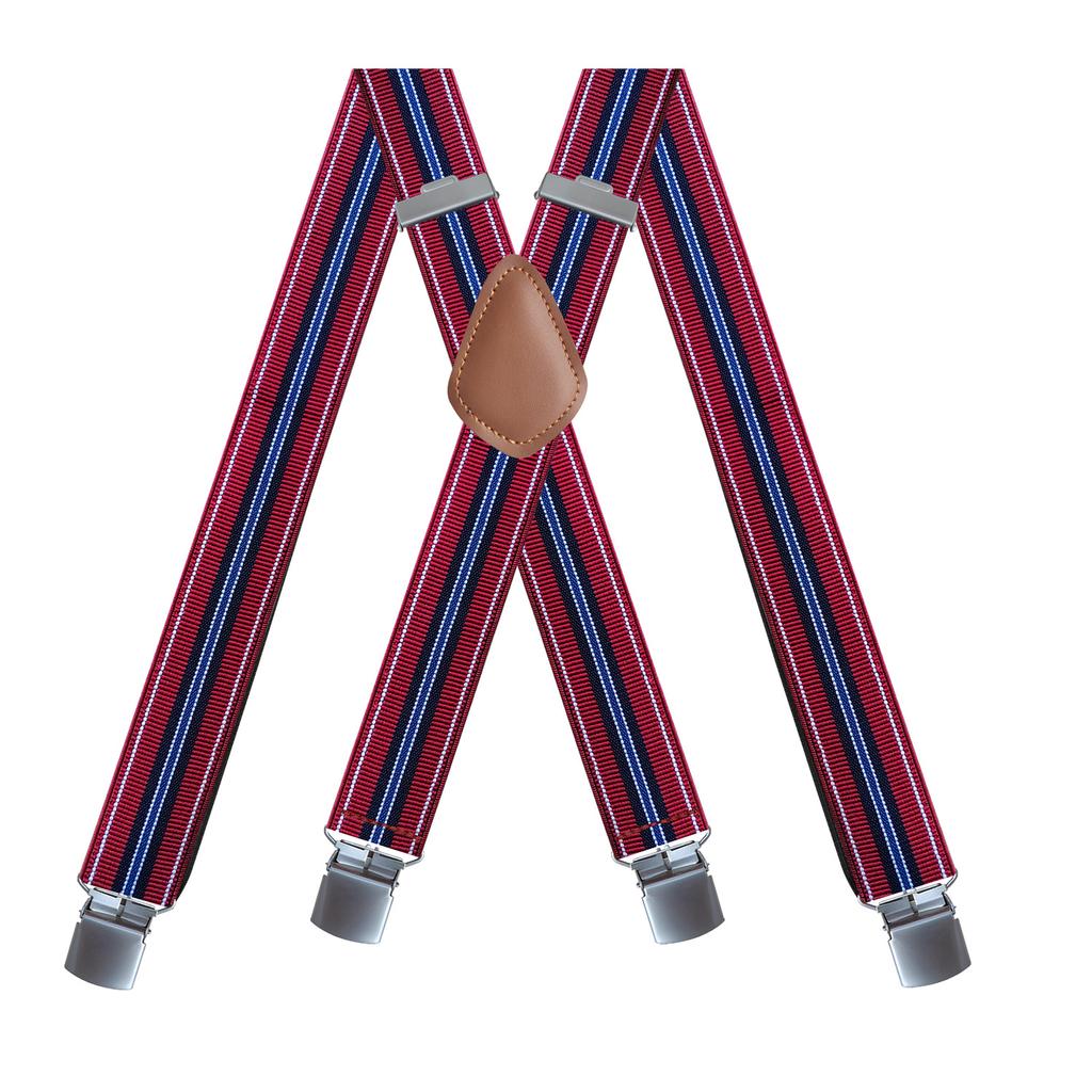 Elastische Hosenträger für Erwachsene mit 4 Clips für Herren und Damen, Hosenträger-Clips, 23 Farben optional