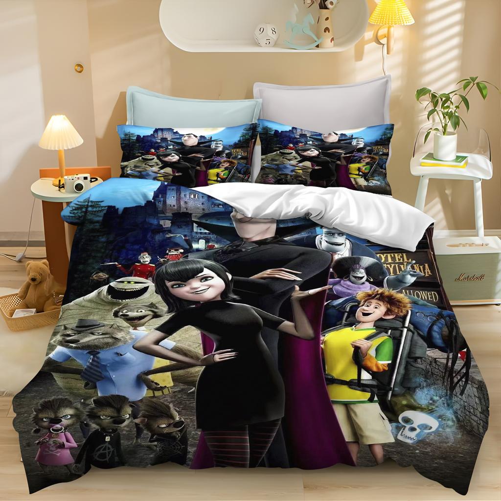 Hotel Transylvania Bettwäsche-Set mit Dracula-Motiv (2- oder 3-teilig) aus Polyester, Geschenk für Erwachsene