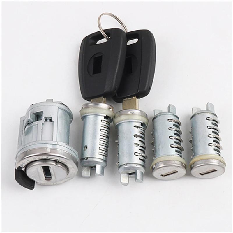OEM Auto Full Set Door Lock Cylinder For Fiat Ducato Doblo Cargo Punto Panda SIP22 Blade Trunk Lock Ignition Lock With 2Pcs Key