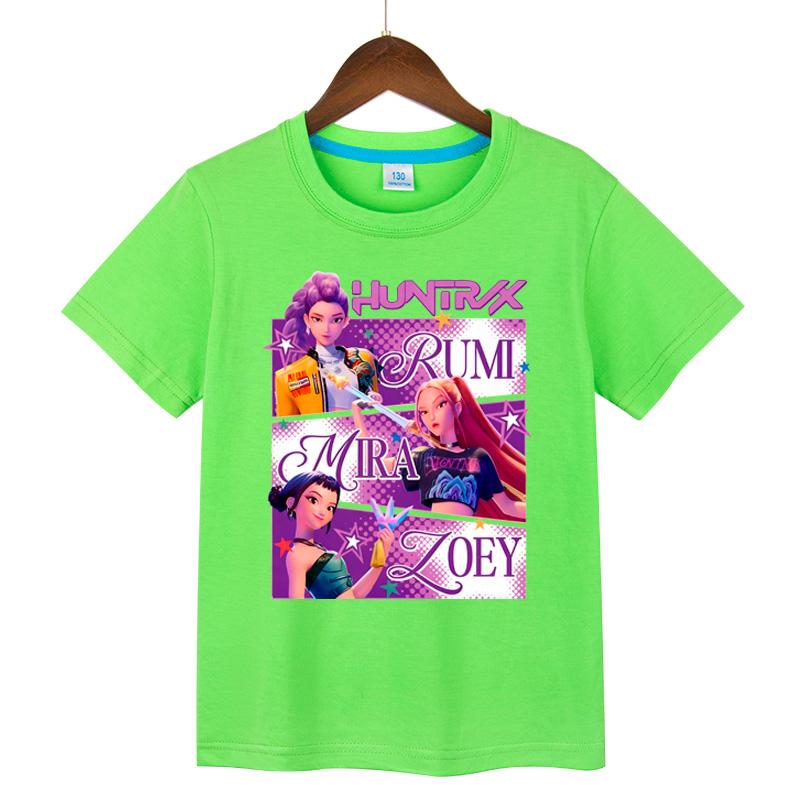 Kids Clothing KPop Demon Hunters Fans Gifts Kids Clothing Fashionable Casual Tops 2025 Hot Film Soft Cotton T-Shirt For Girls