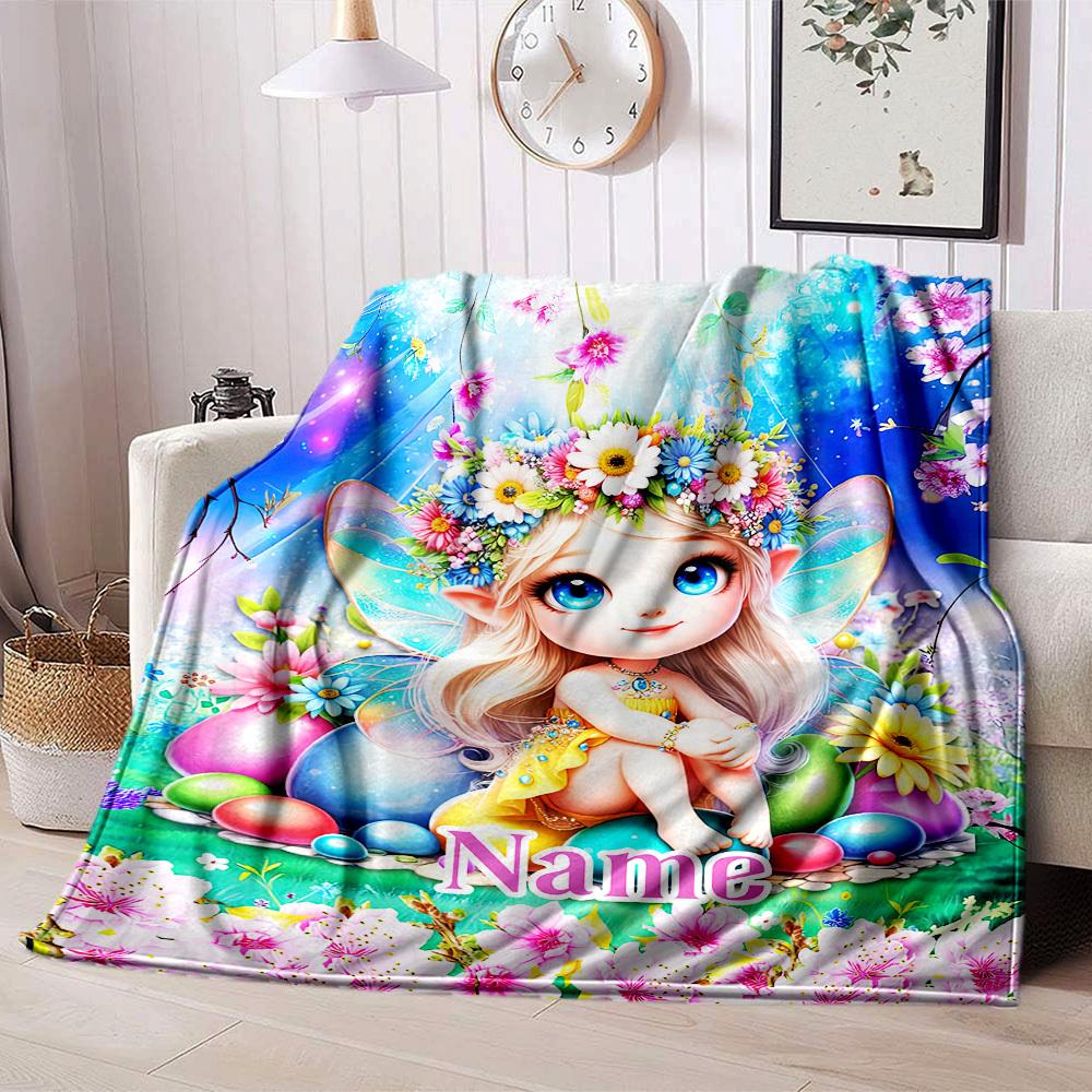 Fairy Tale Fantasy Customized Name Blankets Soft Cozy Lightweight Allseason Multipurpose Blanket For Picnics Sofas Offices Beds Living Rooms Suitable