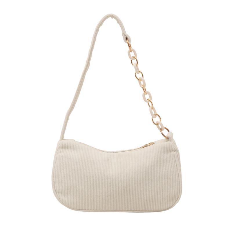 

Trendy Vintage Handbags Women Autumn Winter Corduroy Underarm Bag Zipper Shoulder Small Bags Female Soft Casual Clutch Handbag белый