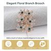 Rhinestone Six-Flower Branch Brooch Zinc Alloy Lightweight Elegant Jewelry For Women