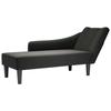 VidaXL Long Chair with Right Armrest Black Fabric, Armchair, Lounge Chair, Padded Long Chair, Armchair of 4009802