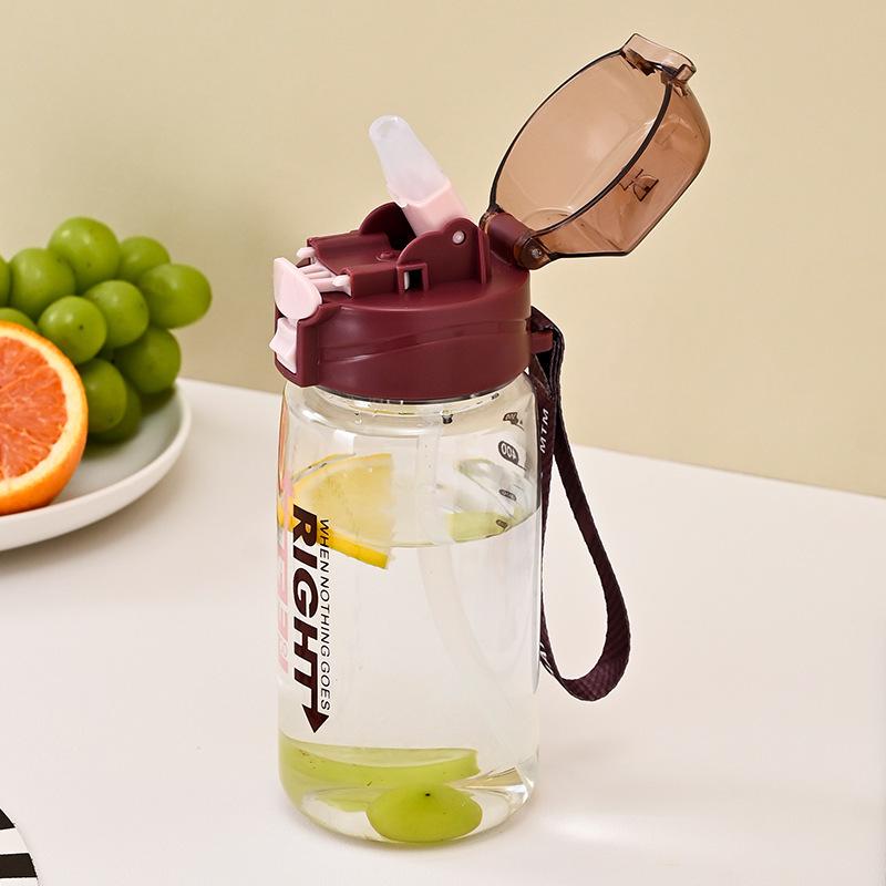 Korean Style Children's and Adults' Plastic Sippy Cup with Straw