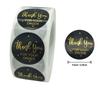 Black Label Stickers Foil Thank You Stickers 1'' 500pcs Taste Business Order Home Hand Made Labels Wedding Envelope Seals