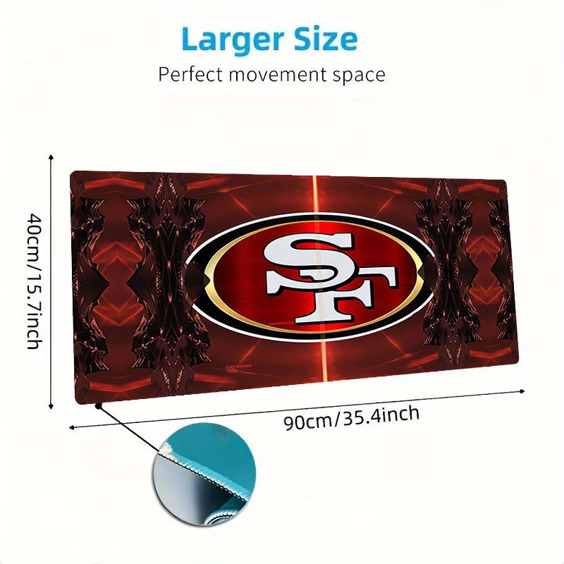 San Francisco 49ers Print Cushion Non-slip Laptop Tablet Big Mousepad XXL Mat Mini PC Playmat With Lock edge