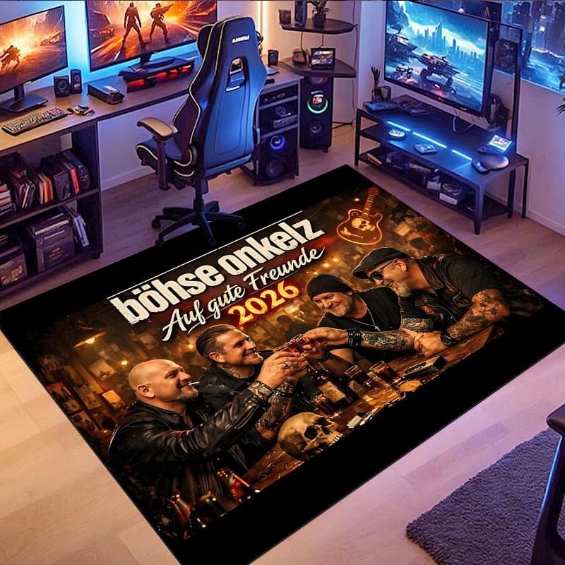 Böhse Onkelz-themed rug, suitable for living room, bedroom, game room, computer room and home décor.