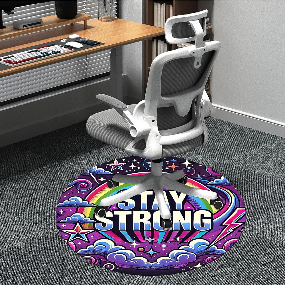 

1pc Rainbow Stay Strong Chair Carpet for Office, Soft and Durable Office Rug for Interior Decoration, Perfect for Office yy251227110 80cm by 80cm