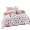 4 Piece Bed Sheet Set Washed Cotton Textiles Gentle Brushed Queen Size Duvet Cover Pillowcase Easy Maintenance