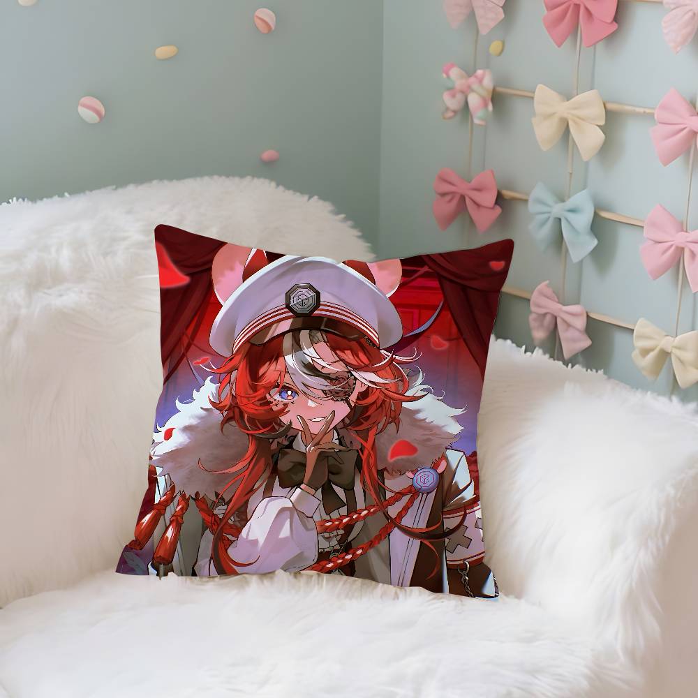 Hololive Cartoon Pillow Case Throw Pillow Cover Nordic Vintage Style Cushion Covers Home Living Room Sofa Couch Seat