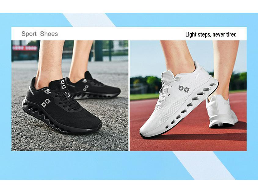 Spring New Arrivals: Lightweight Flyknit Running Shoes with Thick Sole & Shock Absorption