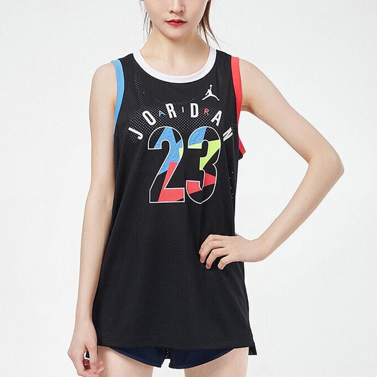 Jordan Breathable Sleeveless Basketball Jersey Kids Tops Black JD2122010GS-001