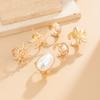 6Pcs/Set Finger Ring Set, Ocean Style Adjustable Ring with Imitation Pearl And Shell Texture, Bohemian Style Stackable Rings for Women