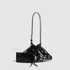 Women Metal Stud Shoulder Bag Large Capacity Retro Hollow Handbag Drawstring Crossbody Bag Shopping Vacation Handbag AVE
