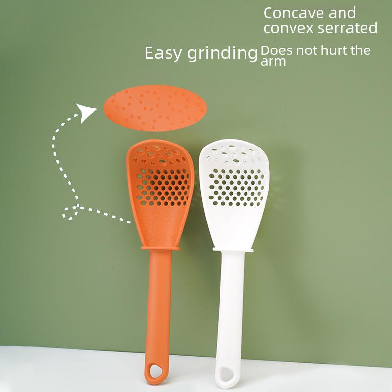 Multifunctional Kitchen Spoon: Ginger Garlic Grinder, Colander, Rice Spoon, and Potato Press