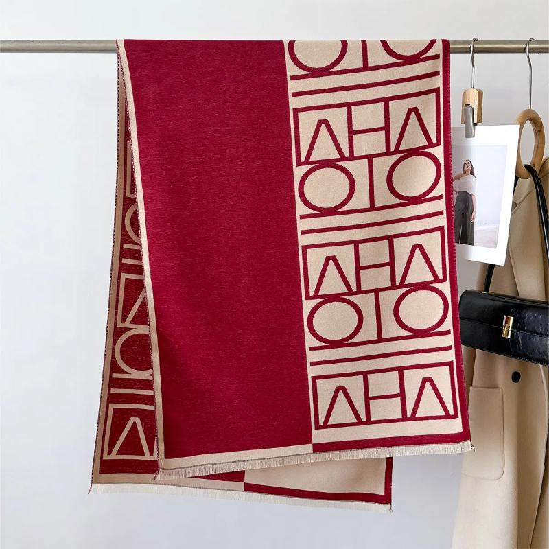 2024 Neuer vielseitiger Herbst- und Winter-Buchstabenspleiß-einfacher Nackenschutz-warmer Schal