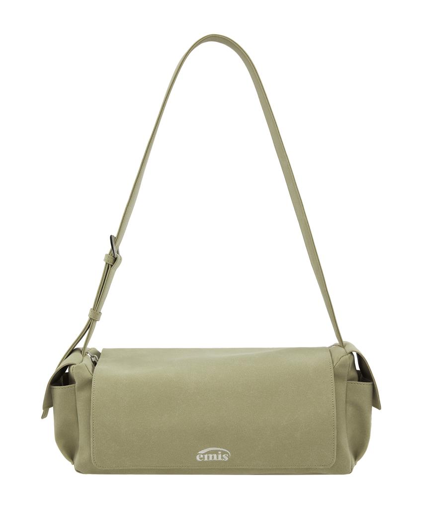 Emis Suede Shoulder Bag-Beige