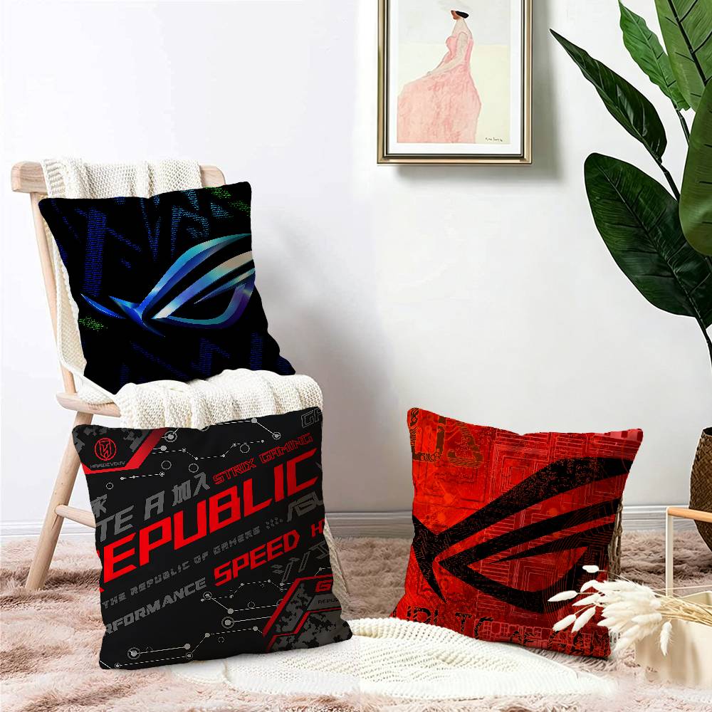 ROG Logo Pillow Gift Home Office Decoration Pillow Bedroom Sofa Car Cushion CoverPillow Case