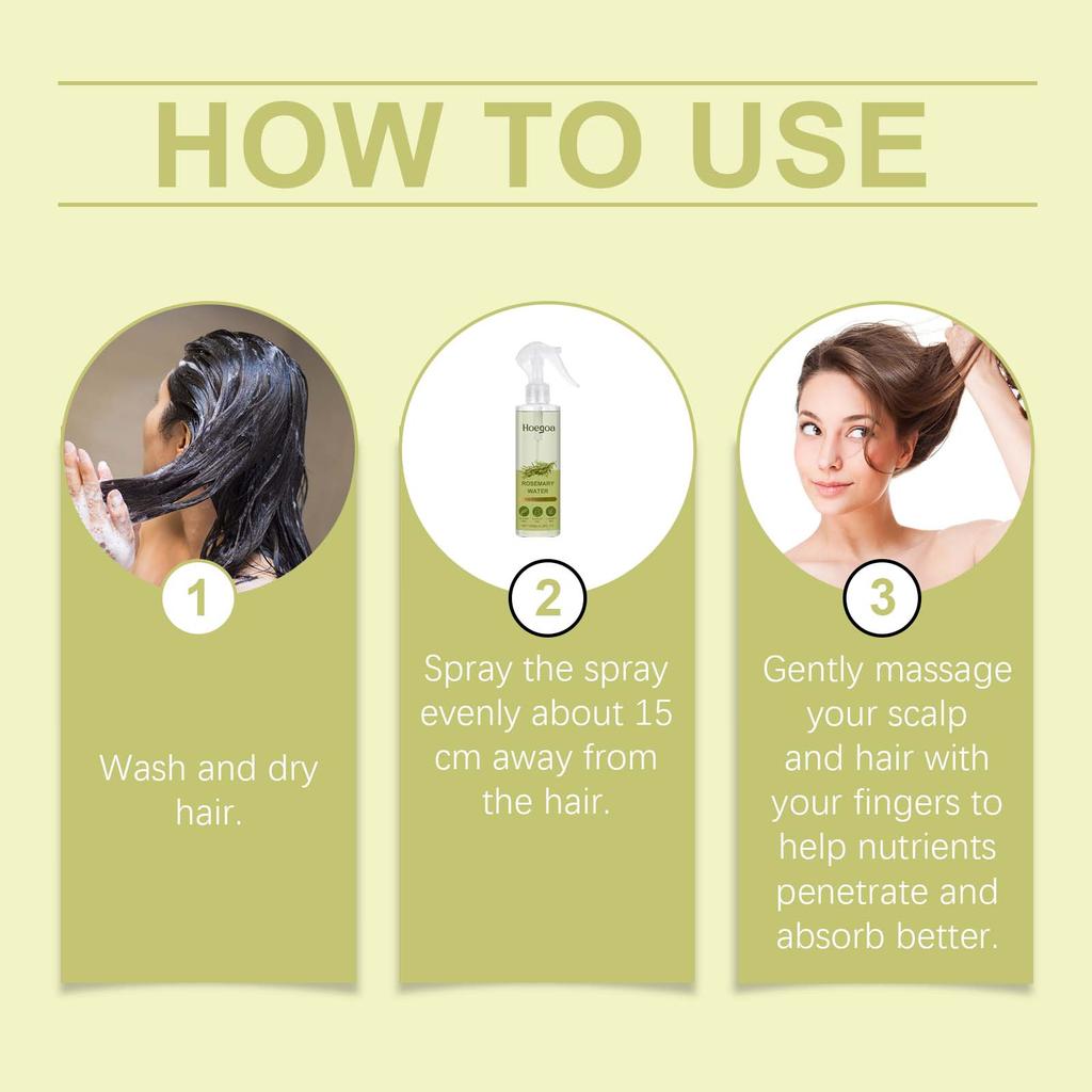 Hoegoa Rosemary Hair Care Spray 100ml Nourishes Hair / Smooths and Conditions / Repairs Damaged Hair / Regulates Scalp Oil Secretion/Oil control