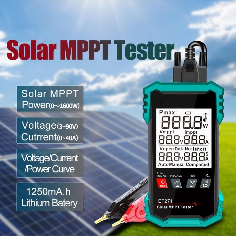 Photovoltaic Tester For Solar Systems Measuring Up To 1600W Featuring MPPT Efficiency Analysis