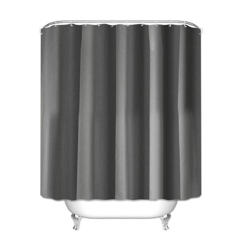 Opaque Waterproof Polyester Shower Curtains Hook Rings For Bathroom Bathtub Large Bathtub Single Color Curtain (180*180cm)