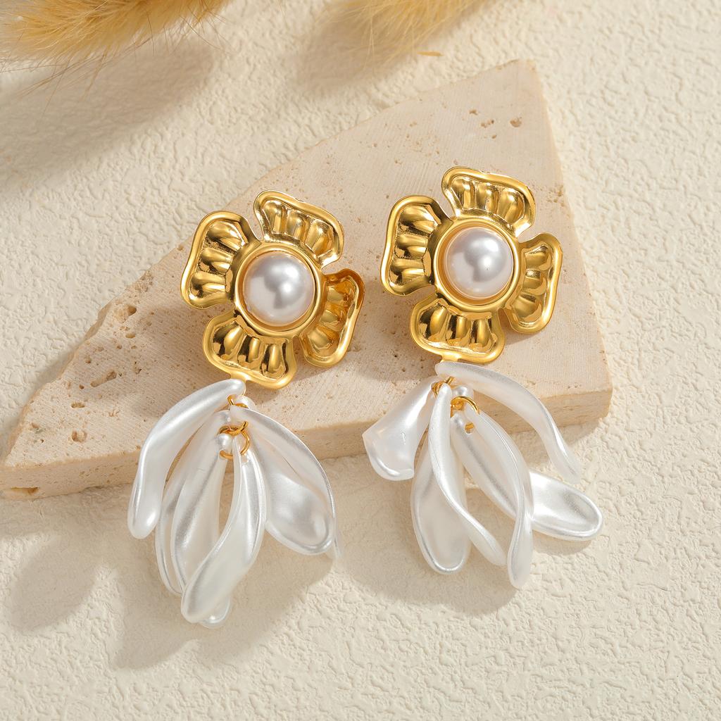 Atoztide Bohemia Abalone Shell Long Tassel Earring For Women Stainess Steel Multiple Style Heart Flower Drop Earring Jewlry Gift
