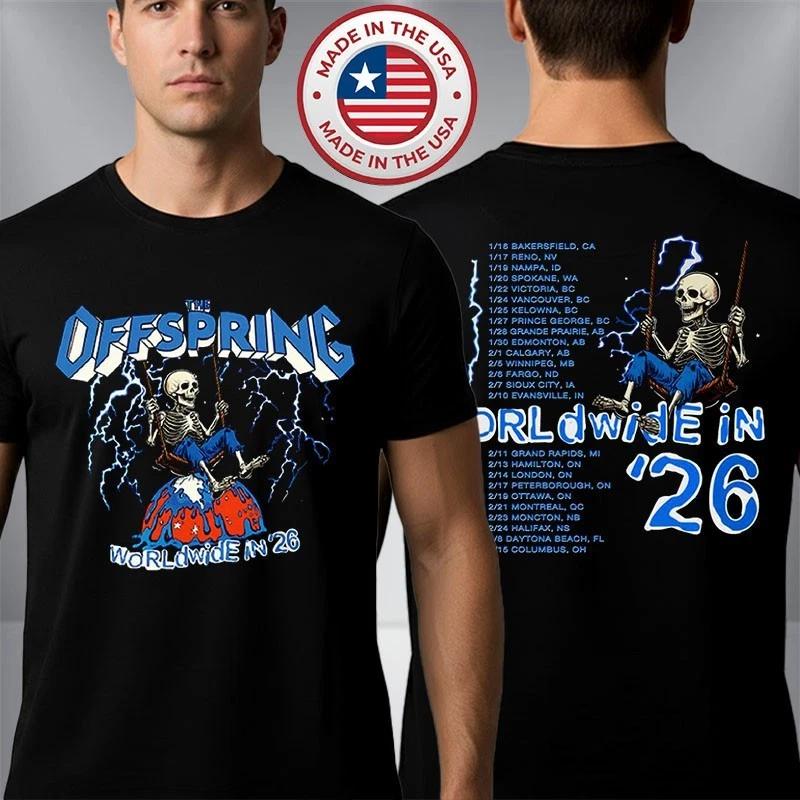 The Offspring Supercharged Worldwide Tour Swinging Skeleton 2026 T-Shirt 4XL