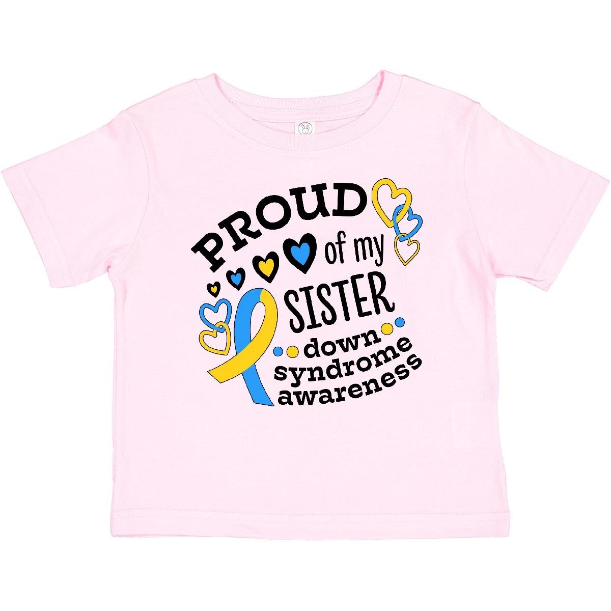 Inktastic Proud Of My Sister- Down Syndrome Awareness Baby T-Shirt Blue Yellow 110