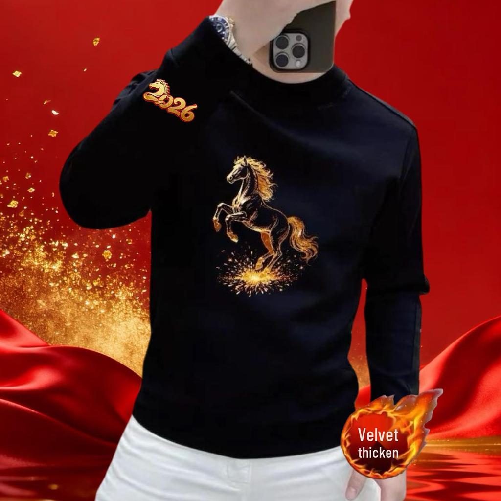 Men's Zodiac Year Round Neck Hoodie - Trendy Autumn/Winter Loose Fit for Couples