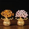 Árvore da sorte Riqueza Árvore de cristal amarelo Ornamentos de árvore de dinheiro natural Estilo Bonsai Riqueza Sorte Feng Shui Ornamentos Artesanato