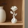 Fake Flower Ornaments 3D Printed Artificial Ornaments Matte White Rose Figurine