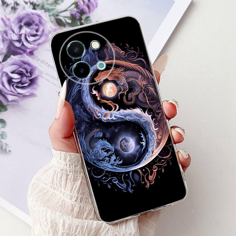 For Vivo Y38 Y58 2025 New Cool Dragon Tiger Painted Phone Case For Vivo Y38 Y58 5G Soft Silicone TPU Cases