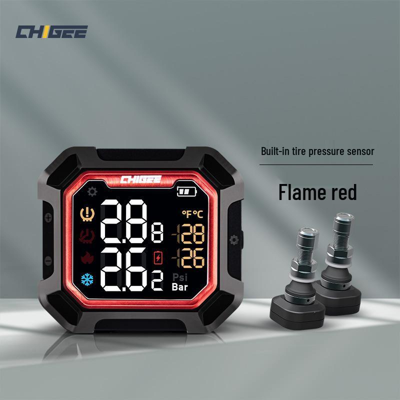 CHIGEE G3 Motorcycle Tire Pressure Monitor: Wireless, Built-in for Electric Vehicles