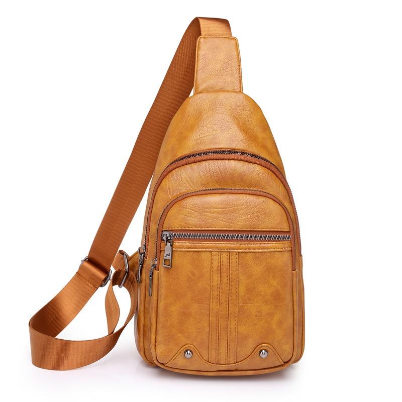 

New Women Crossbody Bag Fashion Minimalist Chest Bag PU Soft Leather Texture Crossbody Bag Trendy Minimalist Shoulder Bag жёлтый