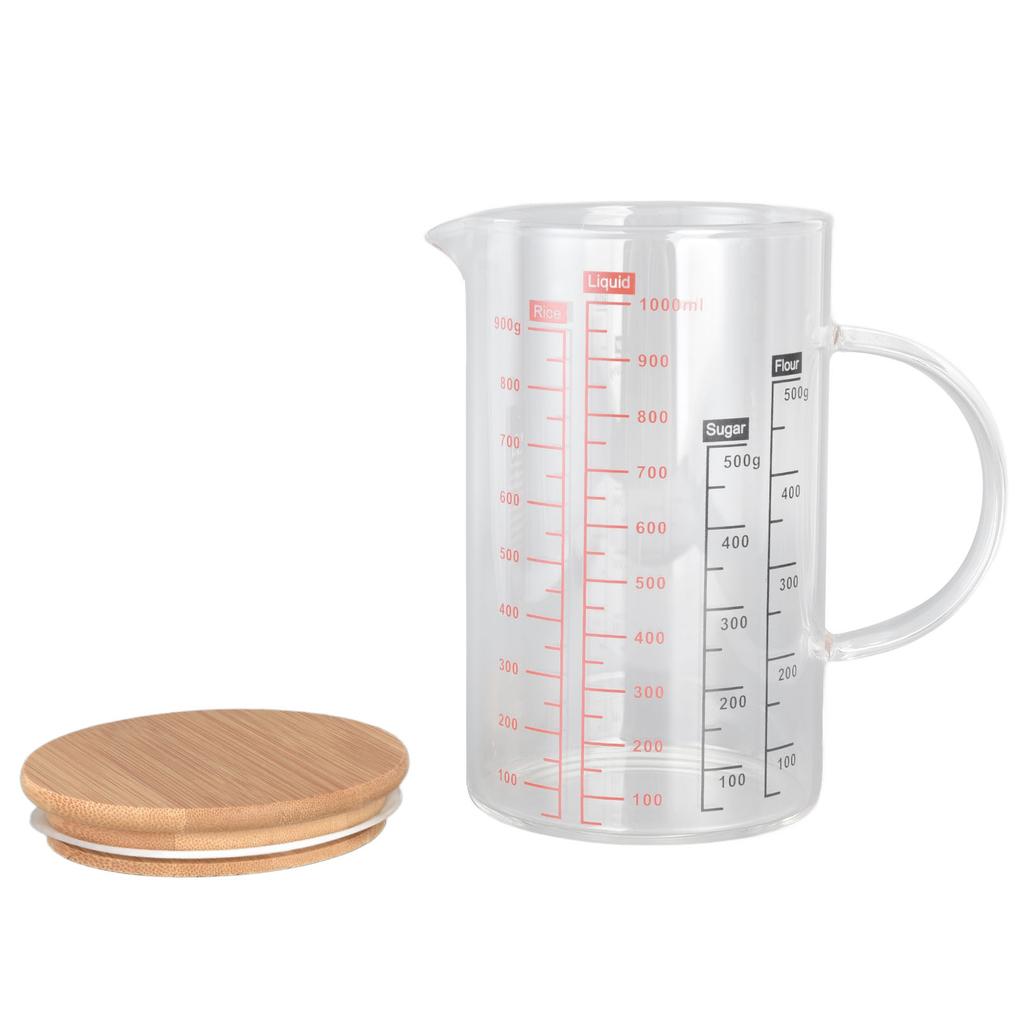 Glassmålekopp V-formet dyse Klarskala Komfortabelt grep Borosilikatglass kaffekopper